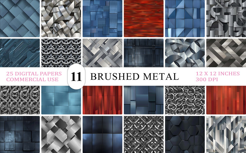 Industrial 3D Metal Background | 3D Chain & Grid Metal Pattern | Geometric Brushed Metal Texture