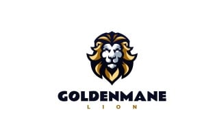 Mascot Lion Gold Logo Design
