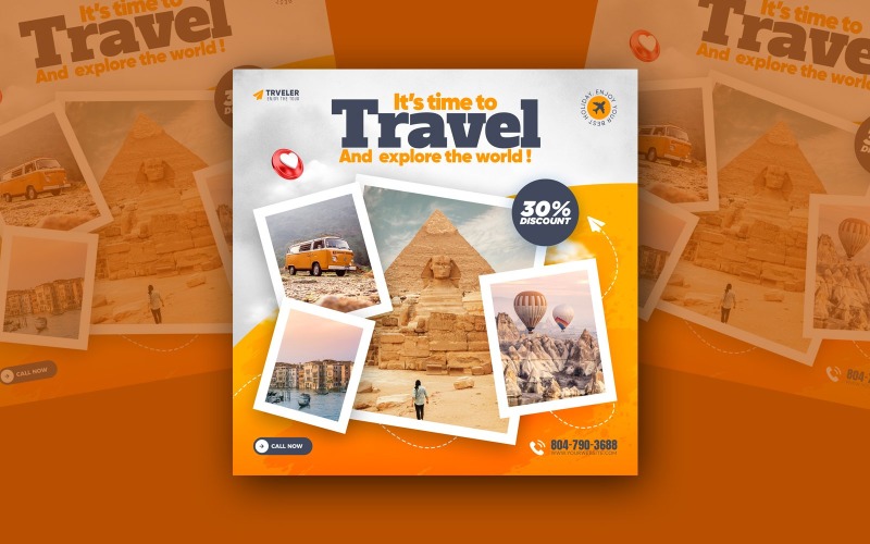Professional Travel Post Templates Social Media