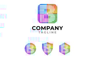 Round Square Letter B Logo with Alternate Logo Variations Circle, Shield, Hexagon