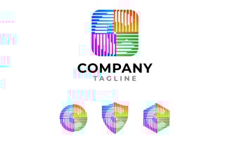 Round Square Letter C Logo with Alternate Logo Variations Circle, Shield, Hexagon