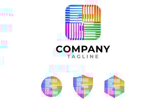 Round Square Letter E Logo with Variations Circle, Shield, Hexagon FREE