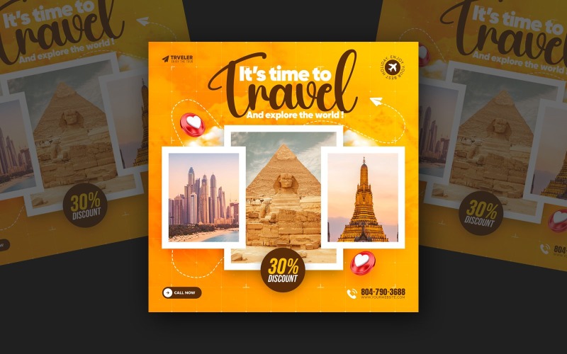 Summer Travel And Tour Social Media Template