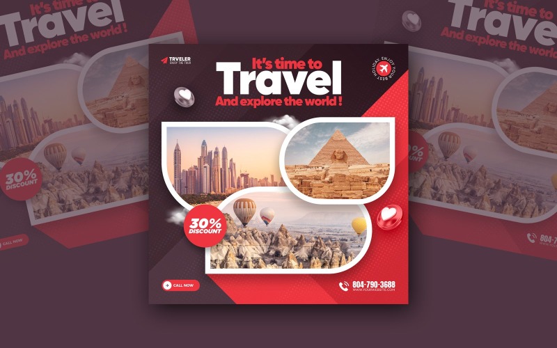 Travel Agency Social Media Post Templates