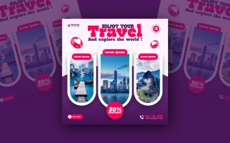 Travel And Tour Social Media Post Template Design