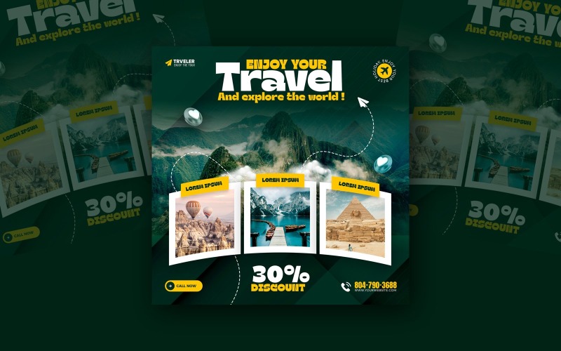 Travel Promotion Social Template Social Media
