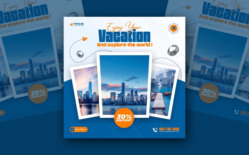 Trip Agency Social Media Post Template