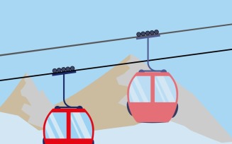 Winter Mountain Ski Resort Cable Car Gondola Scenic Landscape