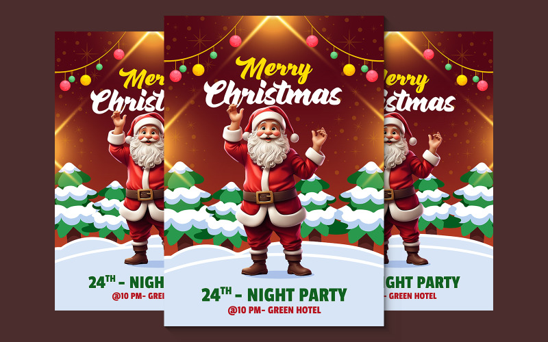 Christmas Funny Night Party Poster Corporate Identity