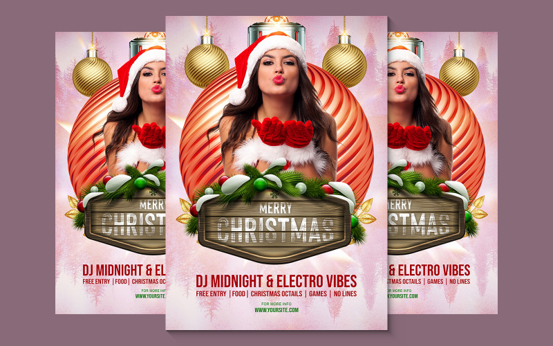 Christmas Party Poster & Flyer Template Corporate Identity