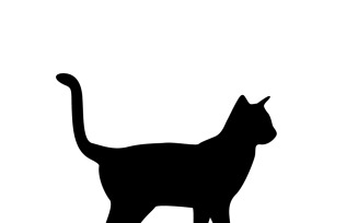Elegant Black Cat Silhouette Vector Art for Design Projects