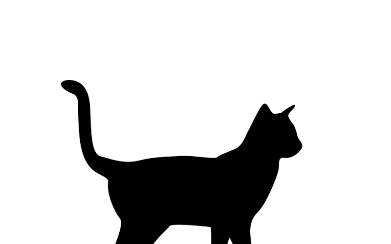 Elegant Black Cat Silhouette Vector Art for Design Projects Vector Graphic
