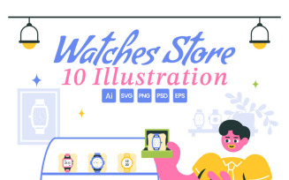 10 Watches Store Design Illustration