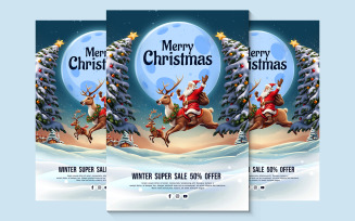 Merry Christmas Winter Super Sale Poster