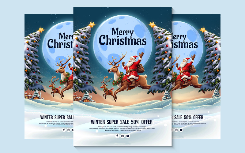 Merry Christmas Winter Super Sale Poster Corporate Identity