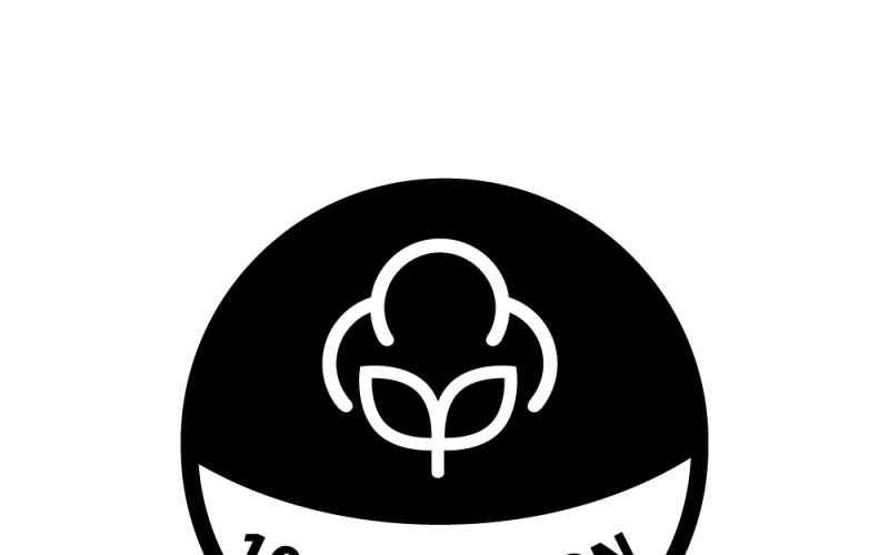 Pure Cotton Symbol: Authentic Quality for Sustainable Clothing Vector Graphic