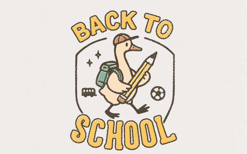 Back To School PNG, Cute Duck With Pencil Digital Download, School Shirt Design, Kids Teacher Gift, Illustration