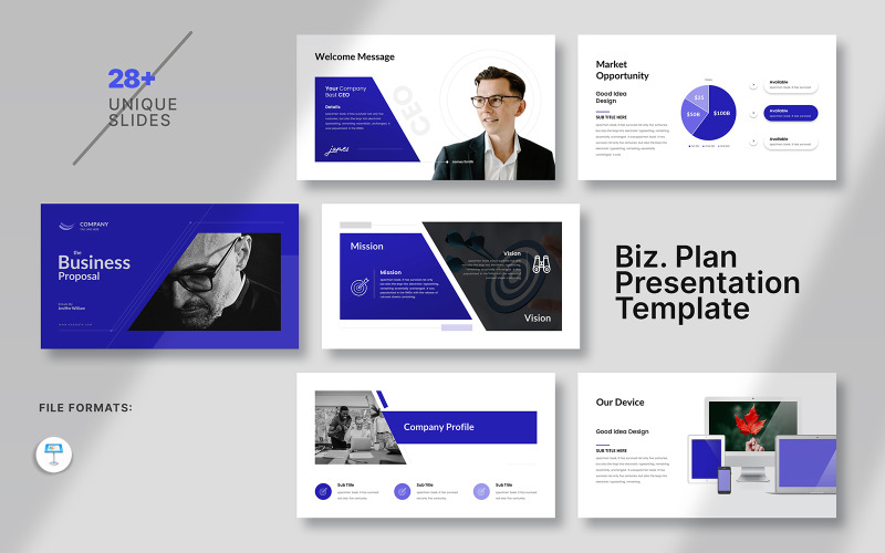 Blue Business Plan Keynote Template
