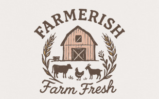 Farmerish Farm Fresh PNG, Barn Animal Digital Download, Rustic Country Shirt Design, Farmhouse