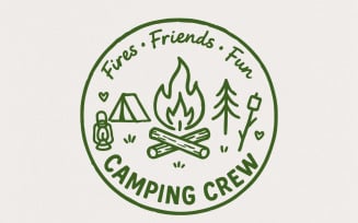 Fires Friends Fun Camping Crew PNG, Campfire Digital Download, Outdoor Adventure Shirt Design, Tent