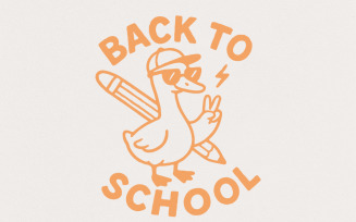 Back To School PNG, Cool Duck Shirt, Funny Teacher Gift, Student Digital Download, Peace Sign Art,