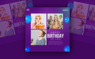 Birthday Wishes Social Media Post Template
