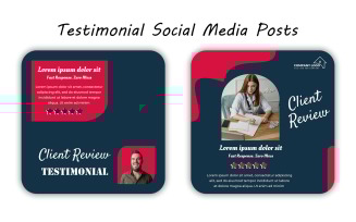 Clean and Minimal Testimonial Post Template PSD for Social Media Branding and Reviews
