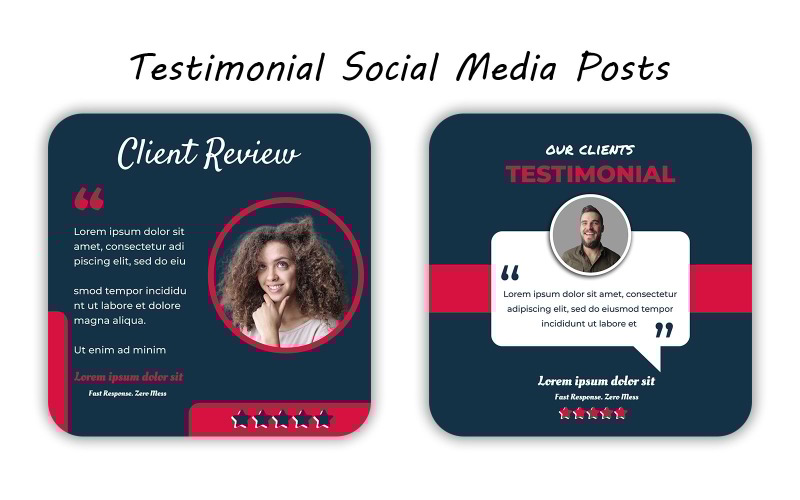 Elegant Testimonial Instagram Post Template for Business Feedback Promotion Social Media