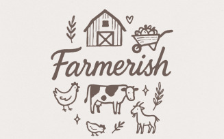 Farmerish PNG, Farm Animal Digital Download, Barnyard Shirt Design, Rustic Country Cow, Goat &