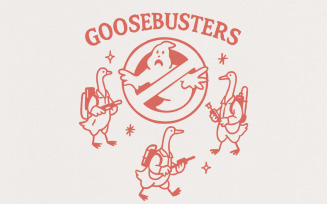 Goosebusters PNG T-Shirt Design, Funny Goose Digital Download, Ghost Hunter Goose Printable PNG,