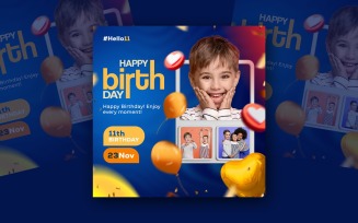 Minimal Birthday Wishes Social Media Template