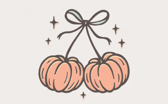 Pastel Pumpkin PNG, Fall PNG, Autumn PNG, Cute Pumpkin Bow Design, Trendy Coquette Halloween PNG,