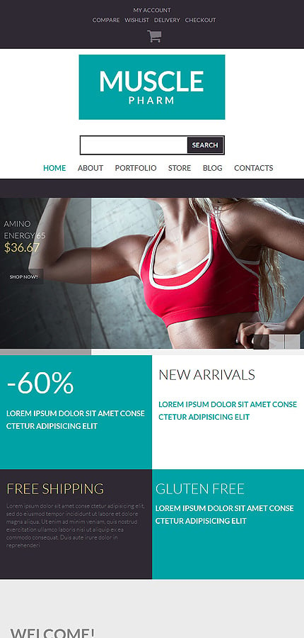 Kit Graphique #53286 Muscle Drugs Woocommerce Thmes - Tablet Layout 