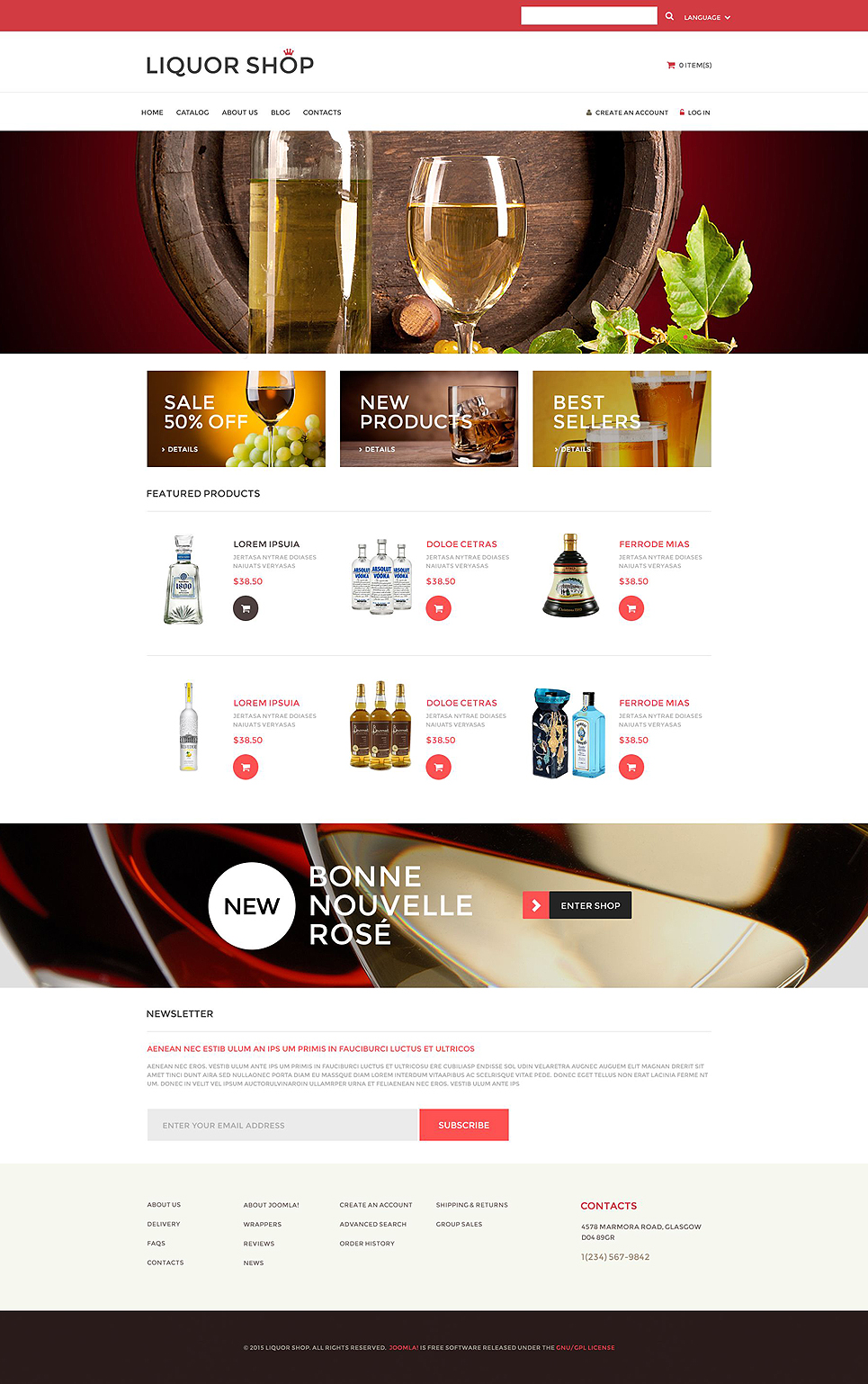 Alcoholic Drinks VirtueMart Template New Screenshots BIG