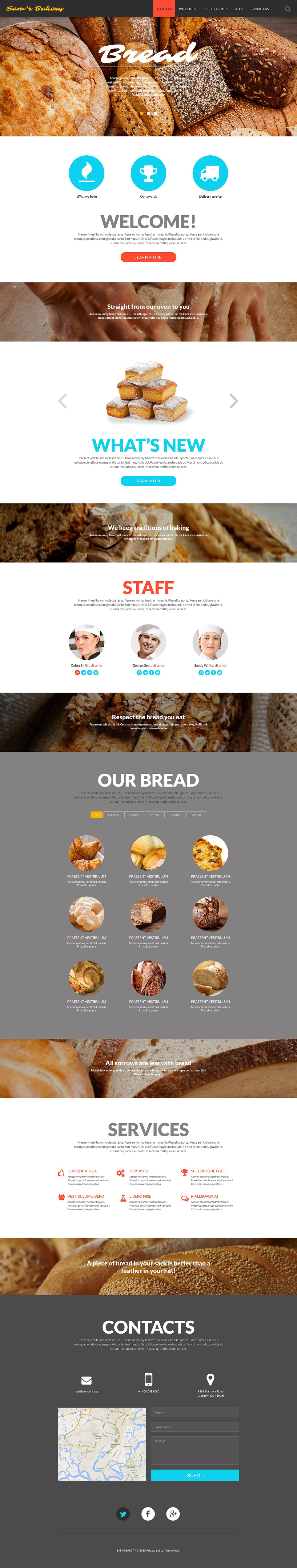 Bakery Responsive Website Template 53200
