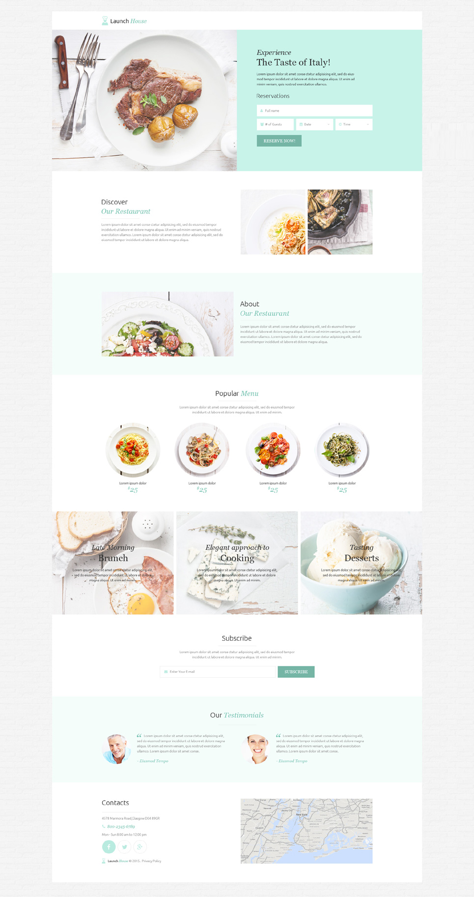 Cafe and Restaurant Responsive Landing Page Template New Screenshots BIG