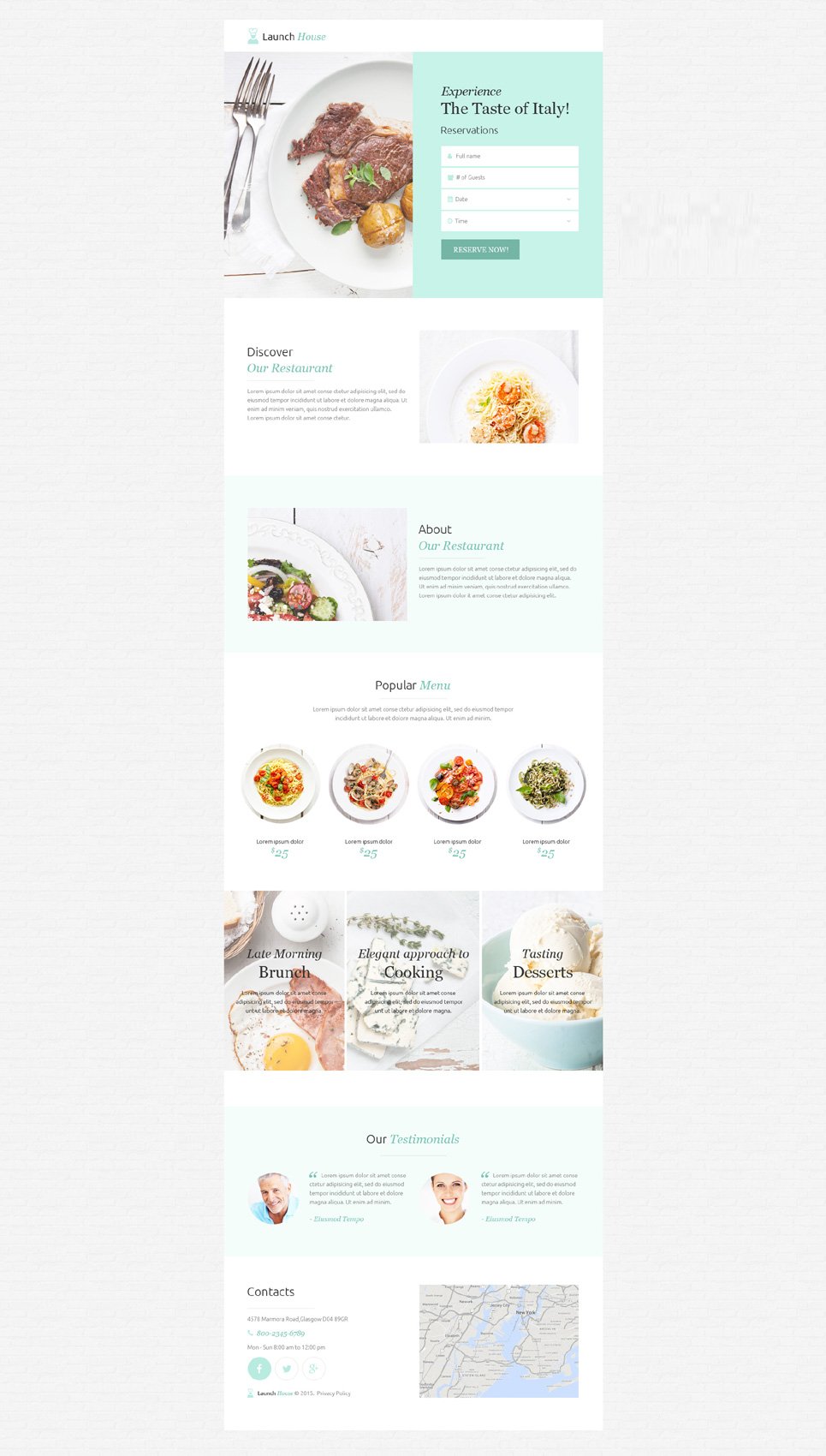 Cafe and Restaurant Unbounce Template New Screenshots BIG