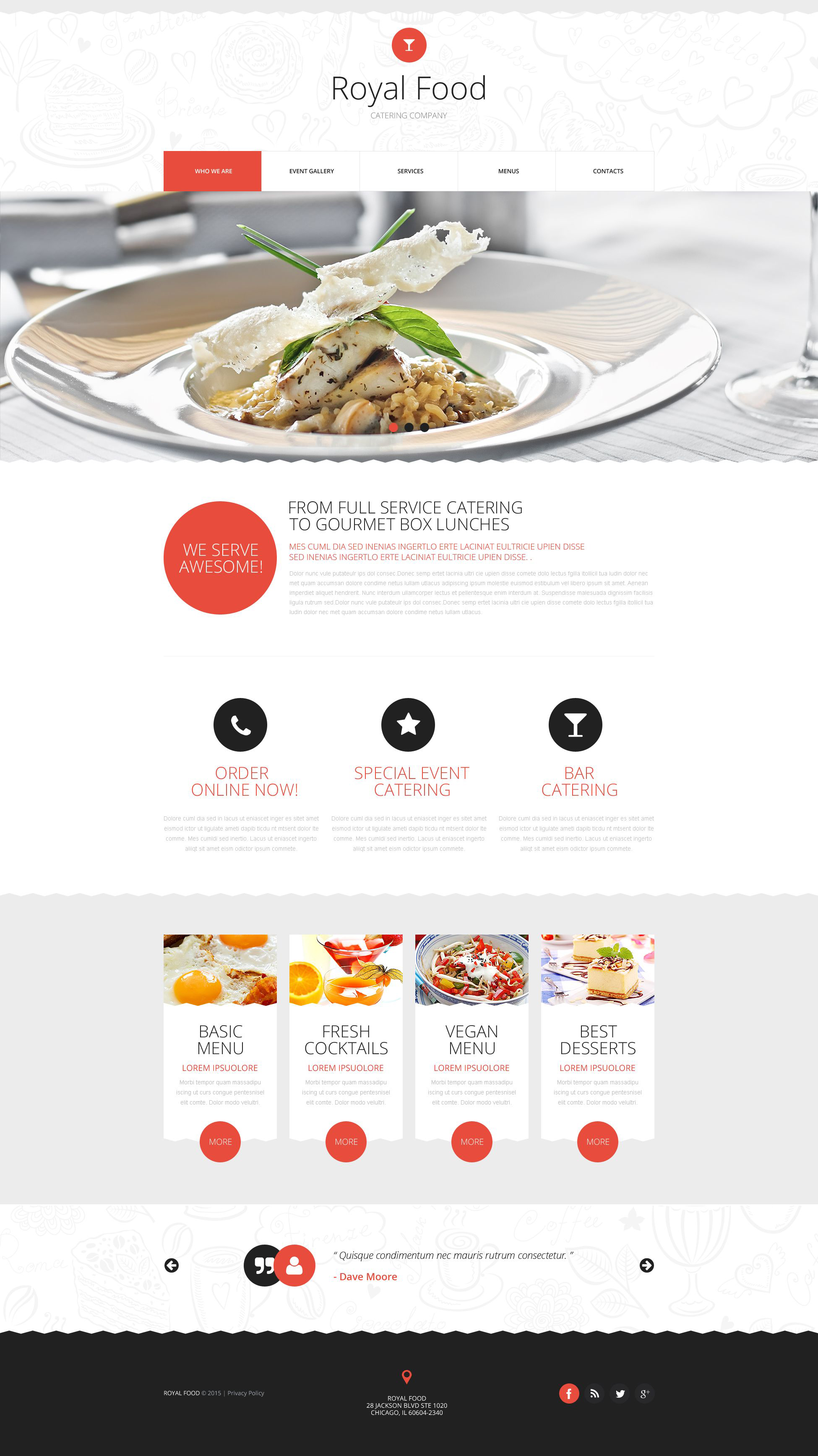 "Catering Company" - адаптивний Шаблон сайту №53290