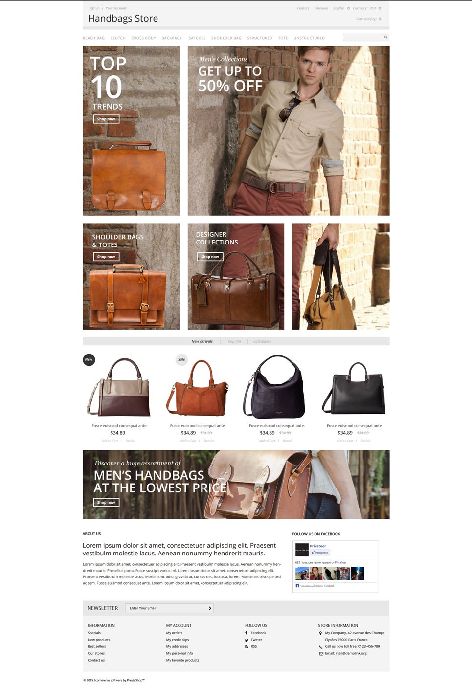 Handbags Store PrestaShop Theme New Screenshots BIG