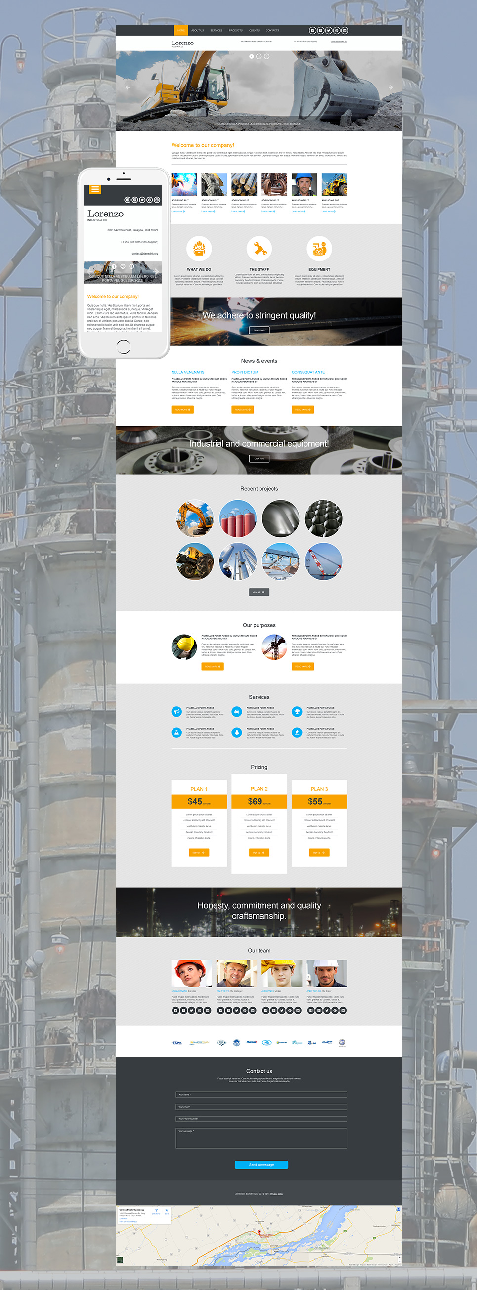 Industrial Responsive Moto CMS 3 Template New Screenshots BIG