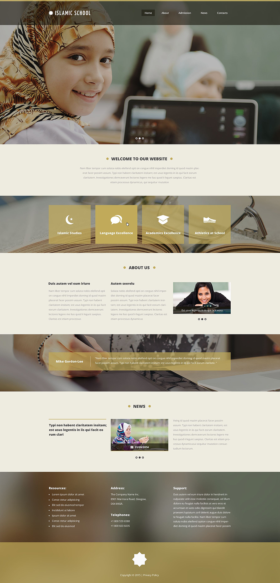 Islamic School Website Template New Screenshots BIG