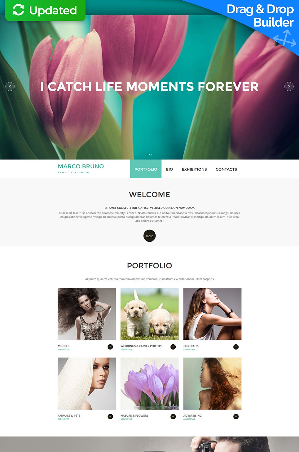 Photographer Portfolio Responsive Moto CMS 3 Template New Screenshots BIG