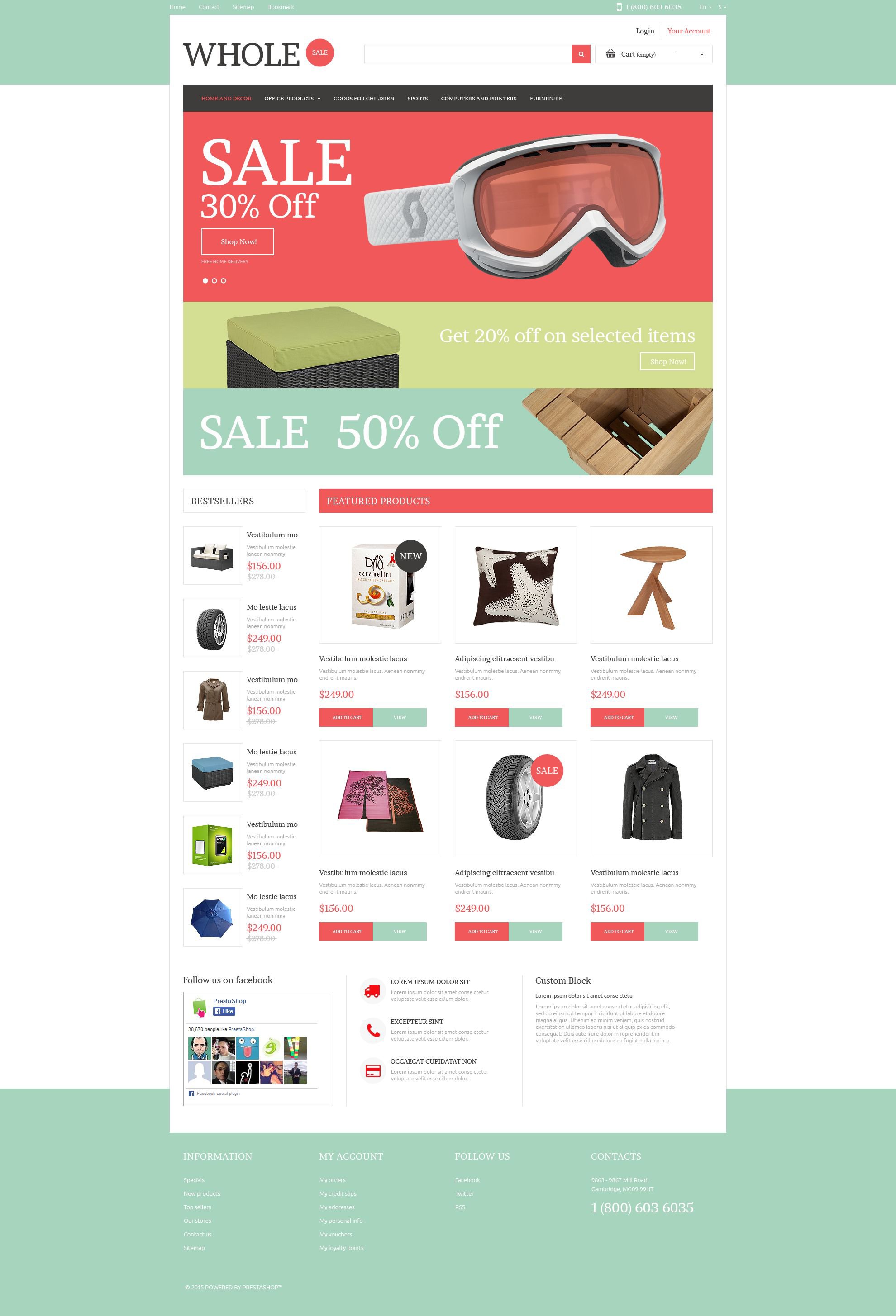 PrestaShop Theme namens "Online Großhandel" #53282 - Screenshot
