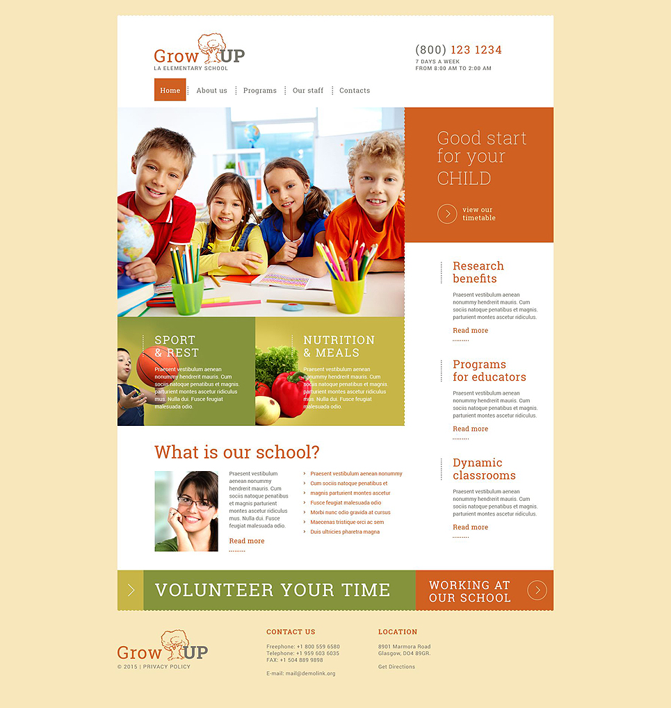 Primary School Responsive Website Template New Screenshots BIG