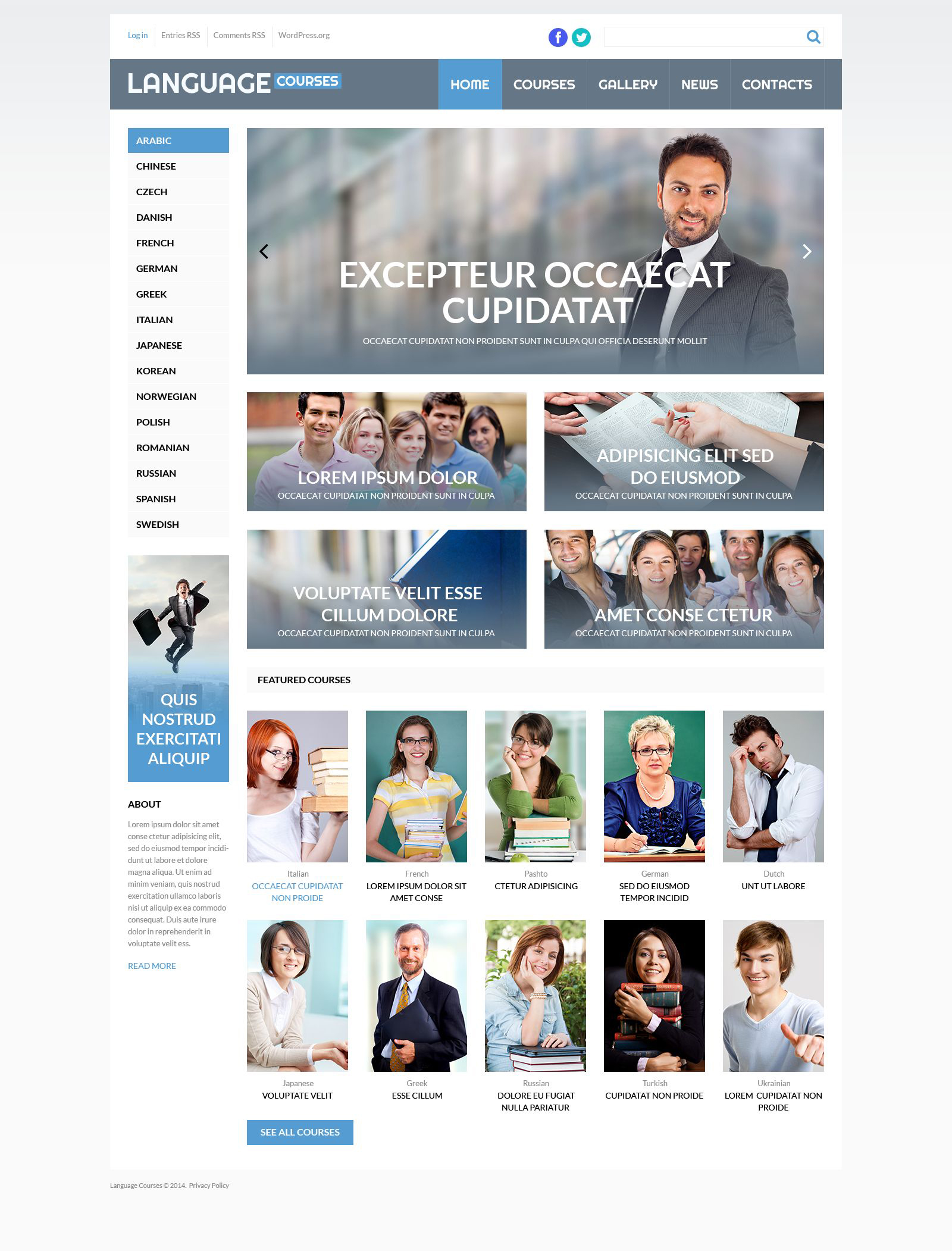 Responzivní WordPress motiv "Language Courses" #53258