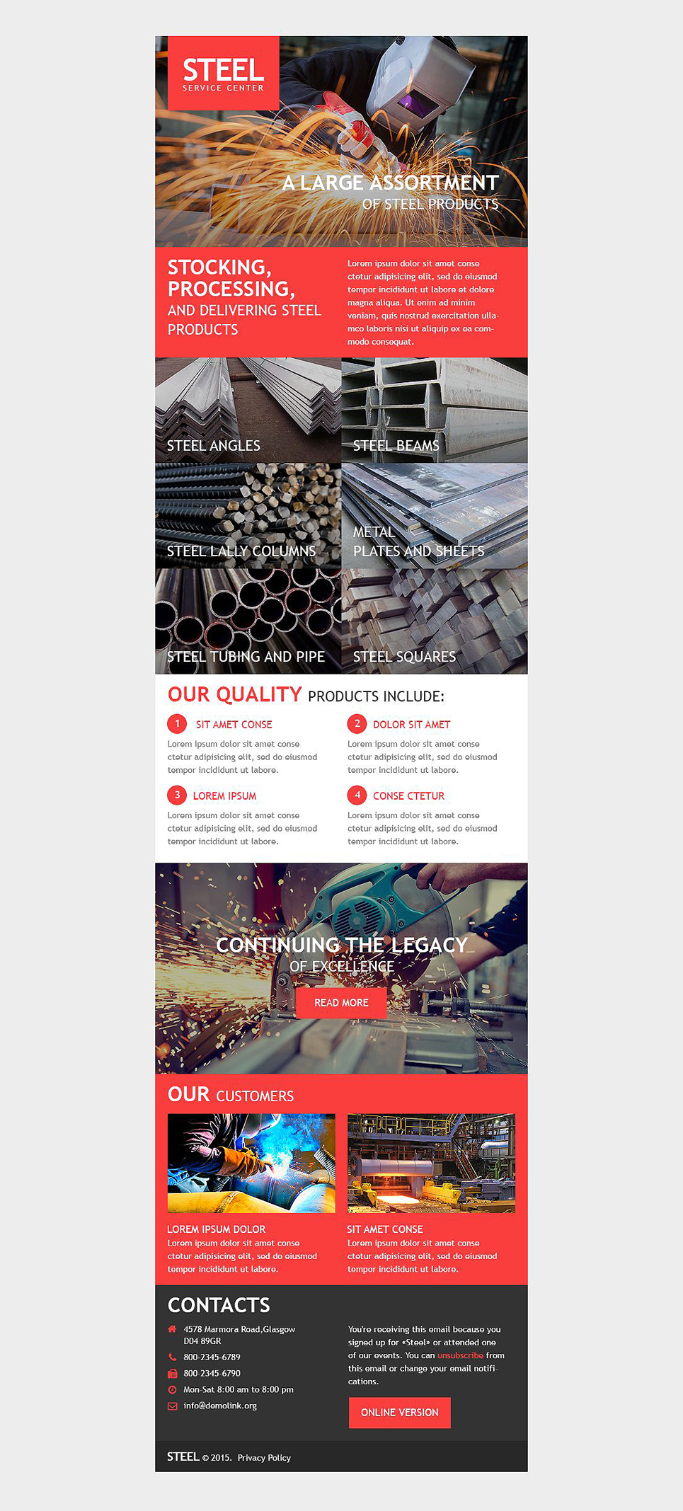 Steelworks Responsive Newsletter Template New Screenshots BIG