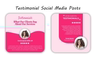 Bold Testimonial Social Media PSD Template for Business Marketing and Feedback Display