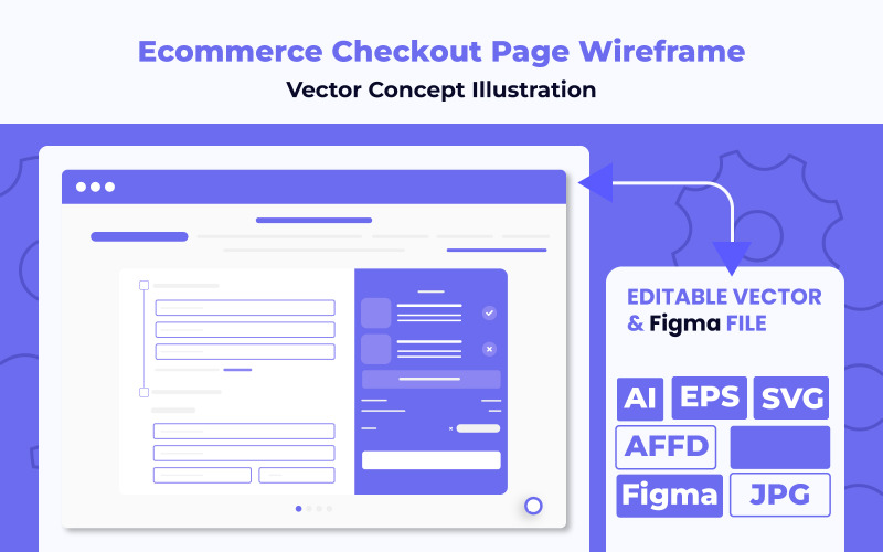 Ecommerce Checkout Page Wireframe Concept Illustration