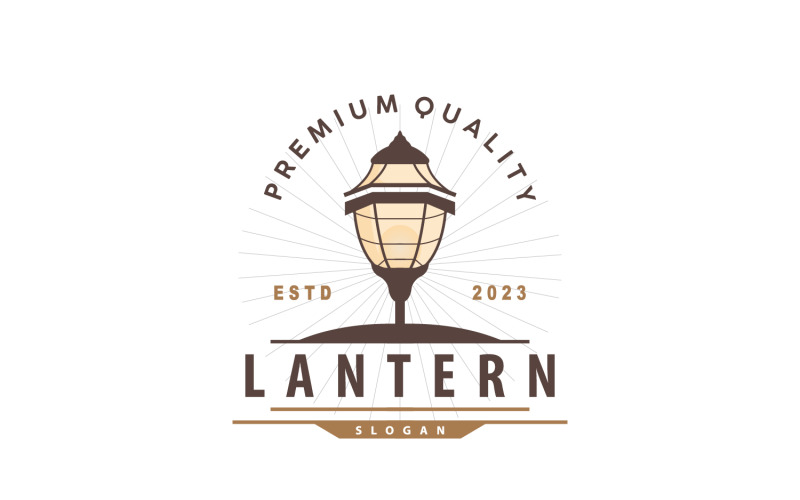 Lantern Logo Design Street Lamp Simple V1 Logo Template