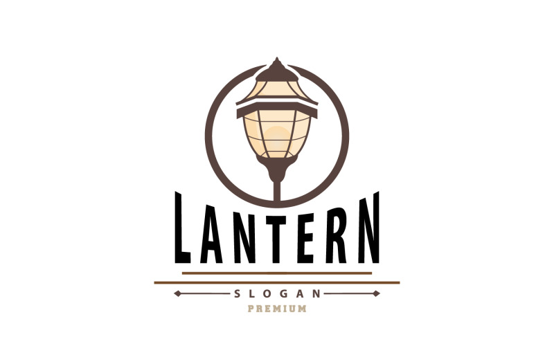 Lantern Logo Design Street Lamp Simple V2 Logo Template